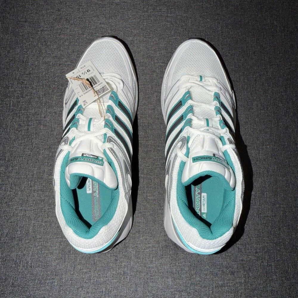 NWT adidas Sporty & Rich Adistar Control 5 Cloud White Pure Teal Sneakers IH9707 - Picture 7 of 9